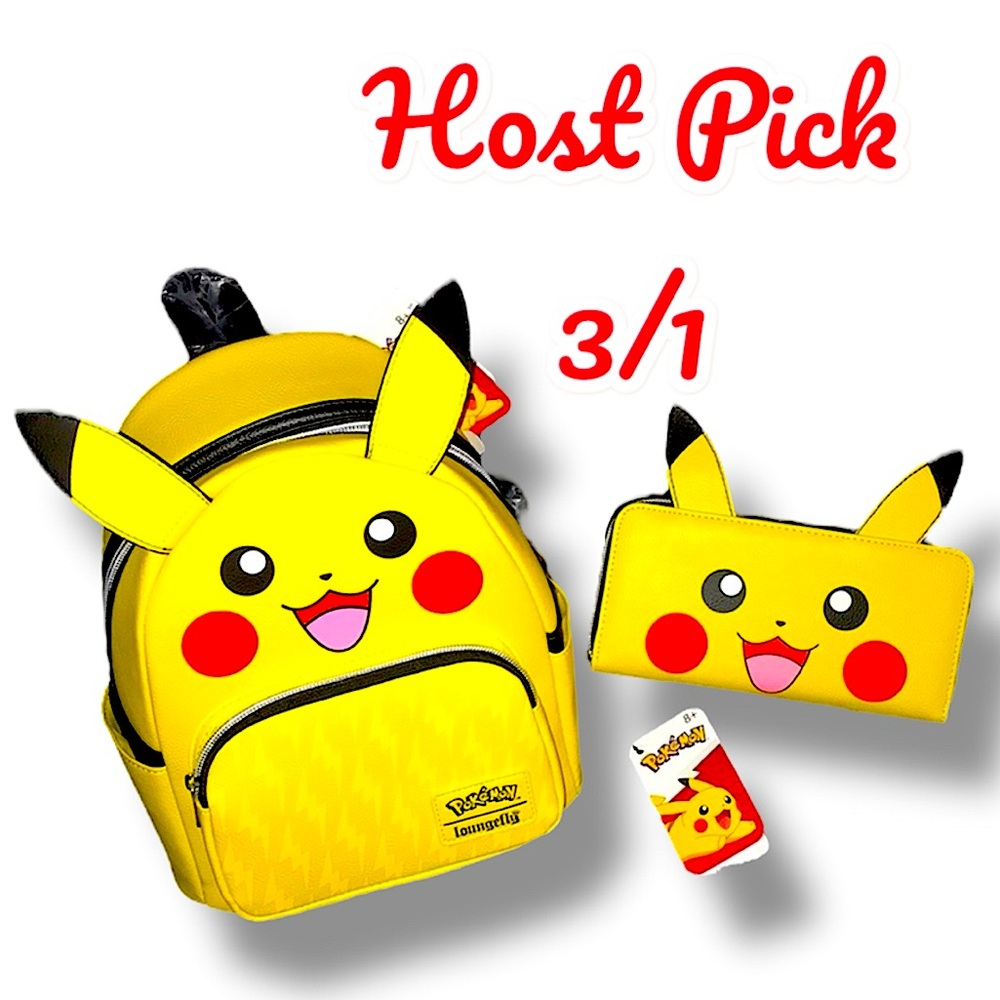 NEW! Pokémon Pikachu Backpack & Wallet LOUNGEFLY EXCLUSIVE set NWT!